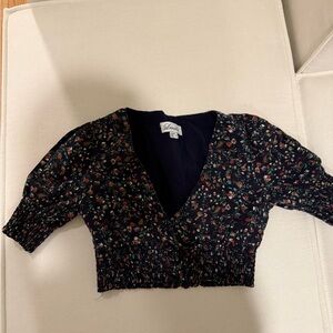 Navy Floral Women's Top